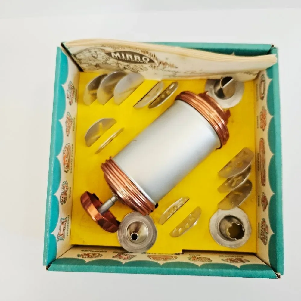 Vintage '70s Mirro Complete Aluminum Cookie-Pastry Press 16 Piece Kit - In Box